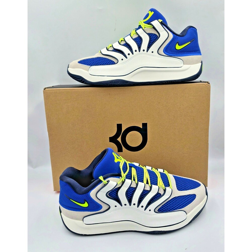 Nike KD 18 Hyper Royal Neon Yellow Sail HV1992 400 Mens Size 10 NIB Kevin Durant